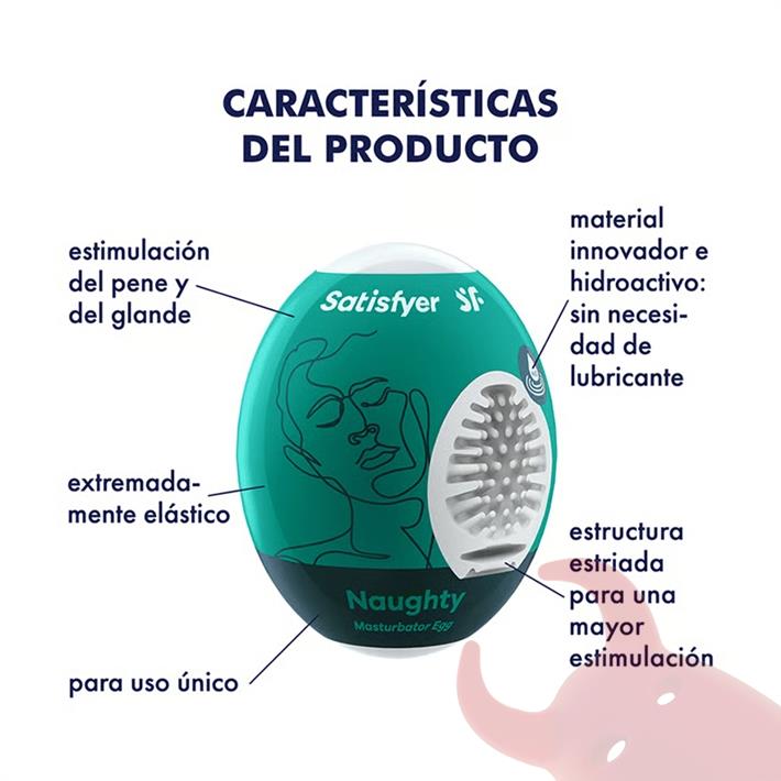 Masturbador Egg Single naughty de suave textura