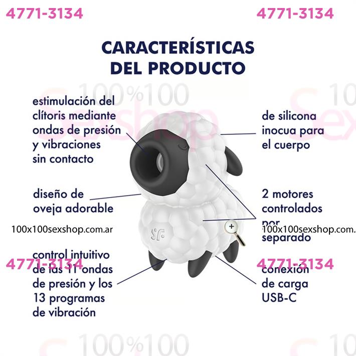 Dreamy Sheep Succionador de clitoris con carga USB