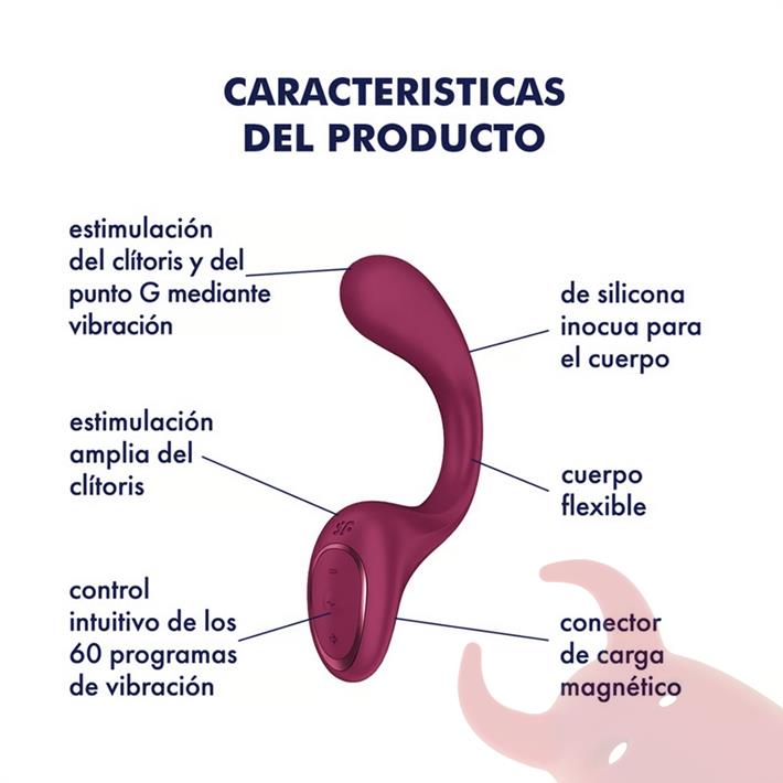 G for Goddess 2 (Wine Red) Estimulador de punto G con carga USB