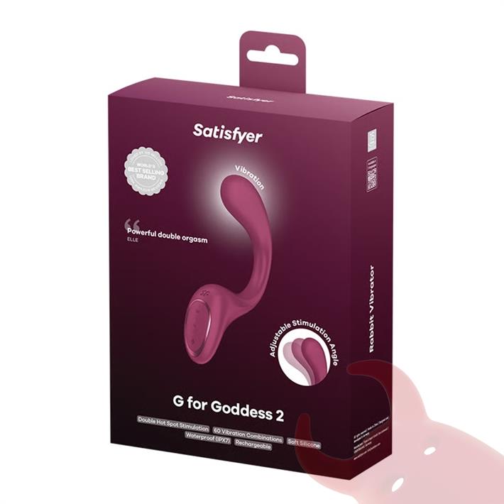 G for Goddess 2 (Wine Red) Estimulador de punto G con carga USB