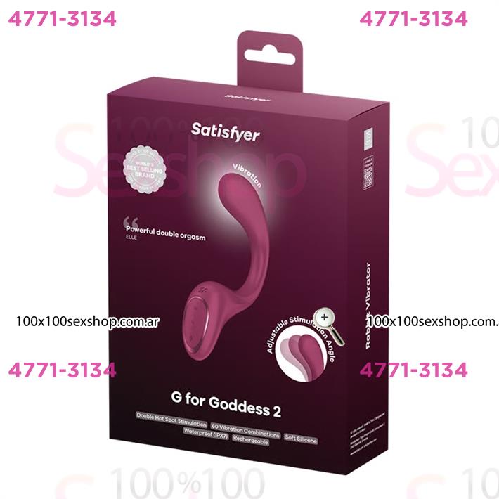 G for Goddess 2 (Wine Red) Estimulador de punto G con carga USB