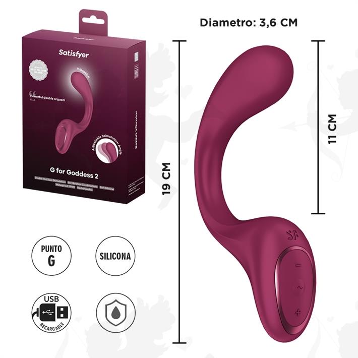 G for Goddess 2 (Wine Red) Estimulador de punto G con carga USB G for Goddess 2 (Wine Red) Estimulador de punto G con carga USB