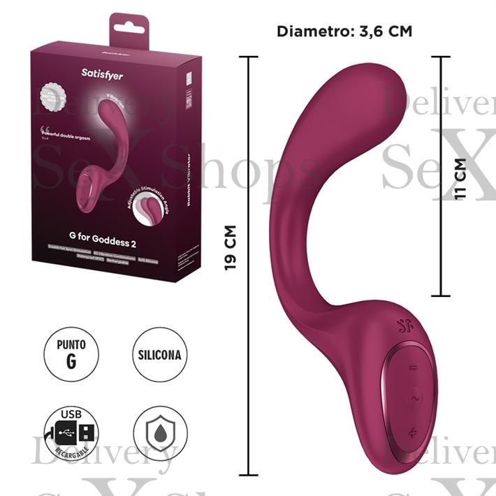G for Goddess 2 (Wine Red) Estimulador de punto G con carga USB G for Goddess 2 (Wine Red) Estimulador de punto G con carga USB