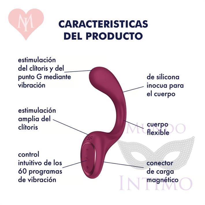 G for Goddess 2 (Wine Red) Estimulador de punto G con carga USB