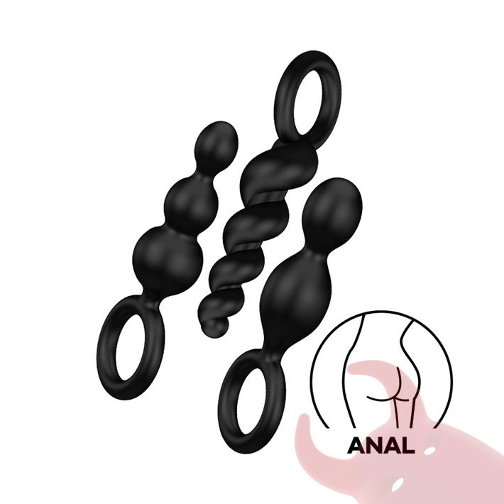 Booty Call kit de 3 dilatadores anales negros