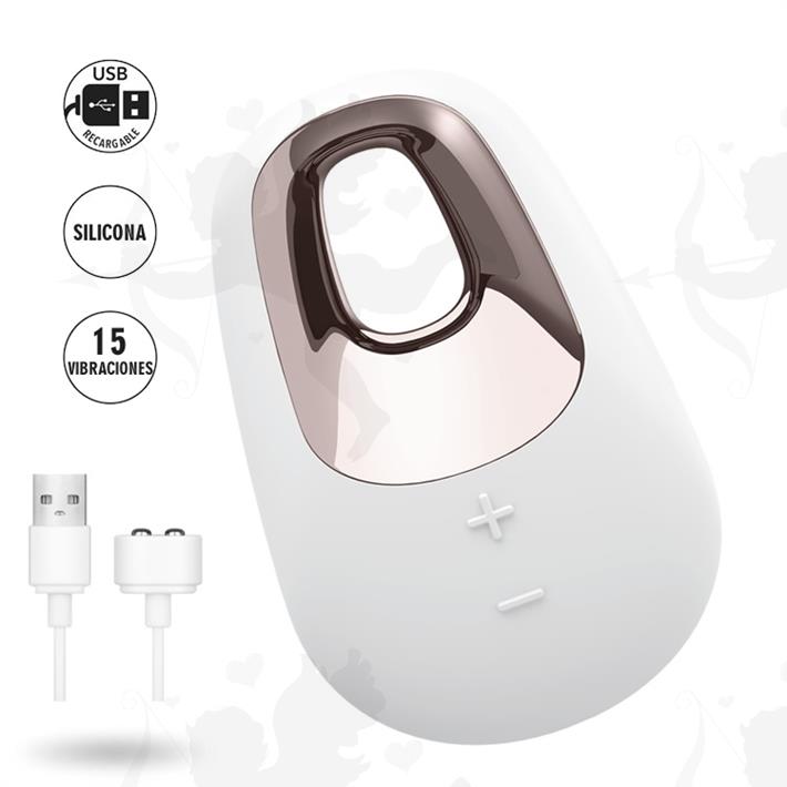 Cód: SS-SA-0954 - White Temptation estimulador clitorial con carga USB y 15 modos de vibracion - $ 10230