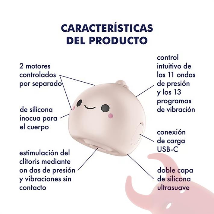 Mochi succionador estimulador de clitoris y carga USB