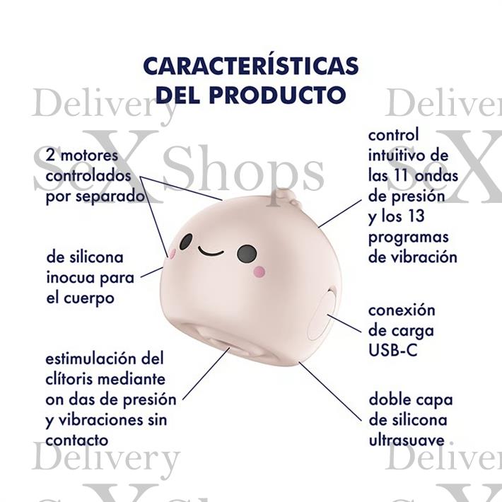 Mochi succionador estimulador de clitoris y carga USB