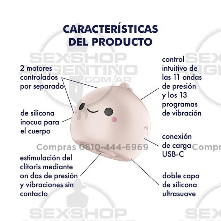 Mochi succionador estimulador de clitoris y carga USB