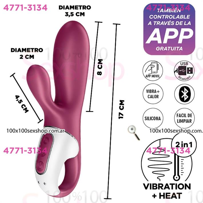 Cód: CA SS-SA-1678 - Hot Bunny estimulador vaginal con calor y control via APP - $ 97700