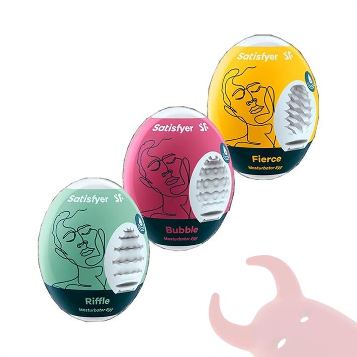 Set de 3 Huevos Masturbadores Texturizados (Riffle, Bubble, Fierce)