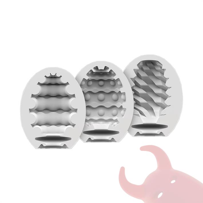 Set de 3 Huevos Masturbadores Texturizados (Riffle, Bubble, Fierce)