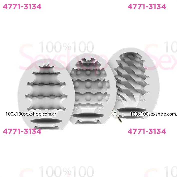 Set de 3 Huevos Masturbadores Texturizados (Riffle, Bubble, Fierce)