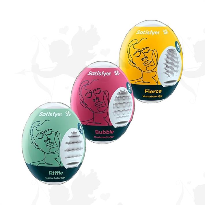 Set de 3 Huevos Masturbadores Texturizados (Riffle, Bubble, Fierce)
