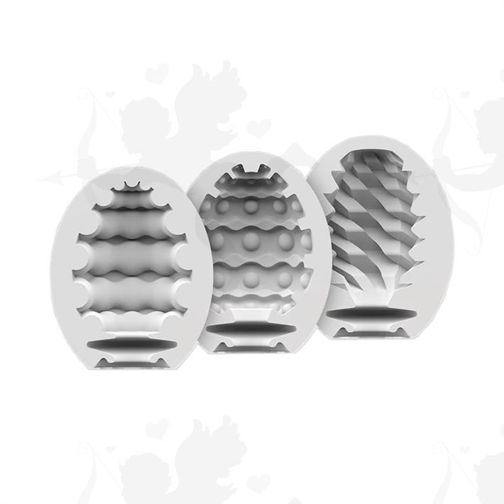 Set de 3 Huevos Masturbadores Texturizados (Riffle, Bubble, Fierce)