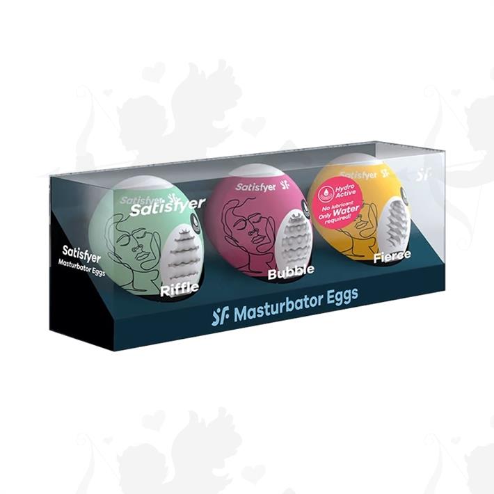 Set de 3 Huevos Masturbadores Texturizados (Riffle, Bubble, Fierce)