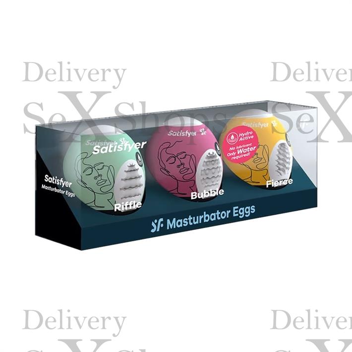 Set de 3 Huevos Masturbadores Texturizados (Riffle, Bubble, Fierce)