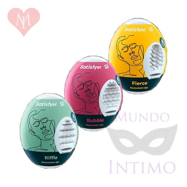 Set de 3 Huevos Masturbadores Texturizados (Riffle, Bubble, Fierce)