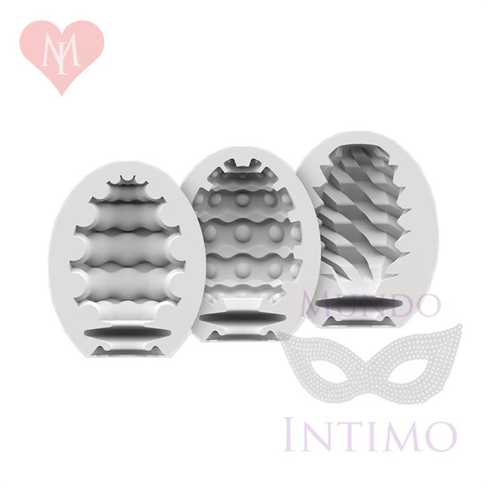 Set de 3 Huevos Masturbadores Texturizados (Riffle, Bubble, Fierce)
