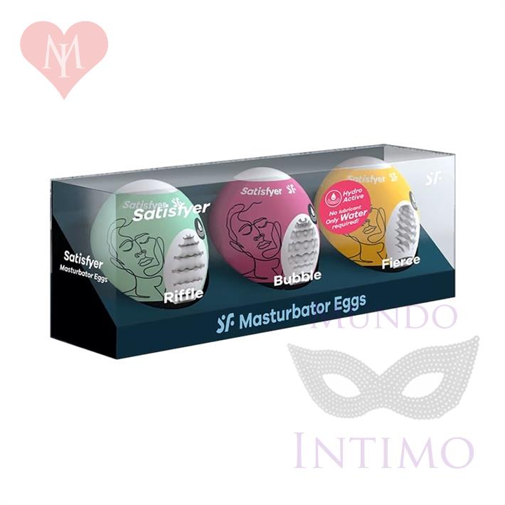 Set de 3 Huevos Masturbadores Texturizados (Riffle, Bubble, Fierce)
