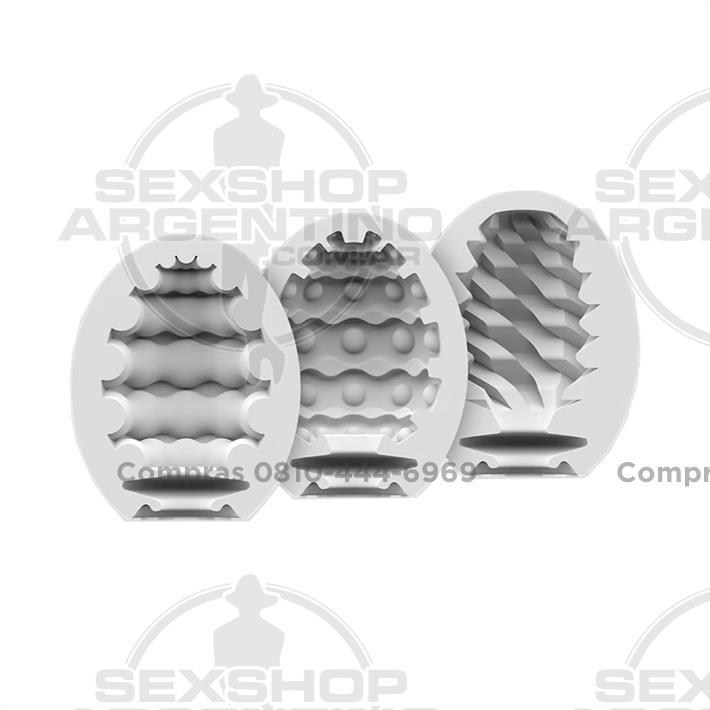 Set de 3 Huevos Masturbadores Texturizados (Riffle, Bubble, Fierce)