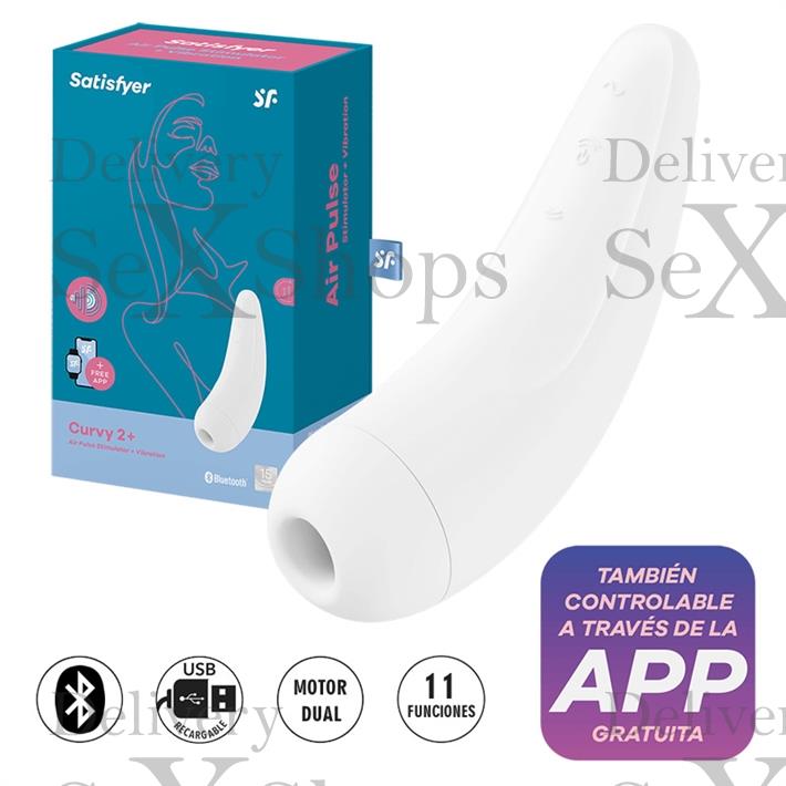  Satisfyer Curvy 2 succionador de clitoris blanco con control desde el celular 