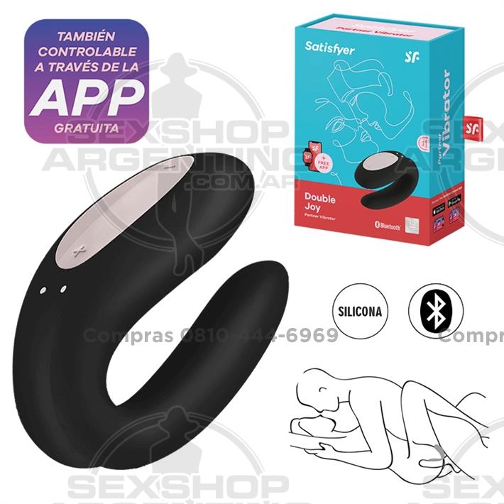  - Double Joy Black estimulador para parejas con control via APP