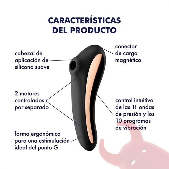 Dual Kiss black Succionador de clitoris con vibrador de punto G