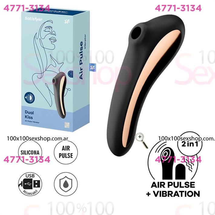 Cód: CA SS-SA-3009 - Dual Kiss black Succionador de clitoris con vibrador de punto G - $ 104900