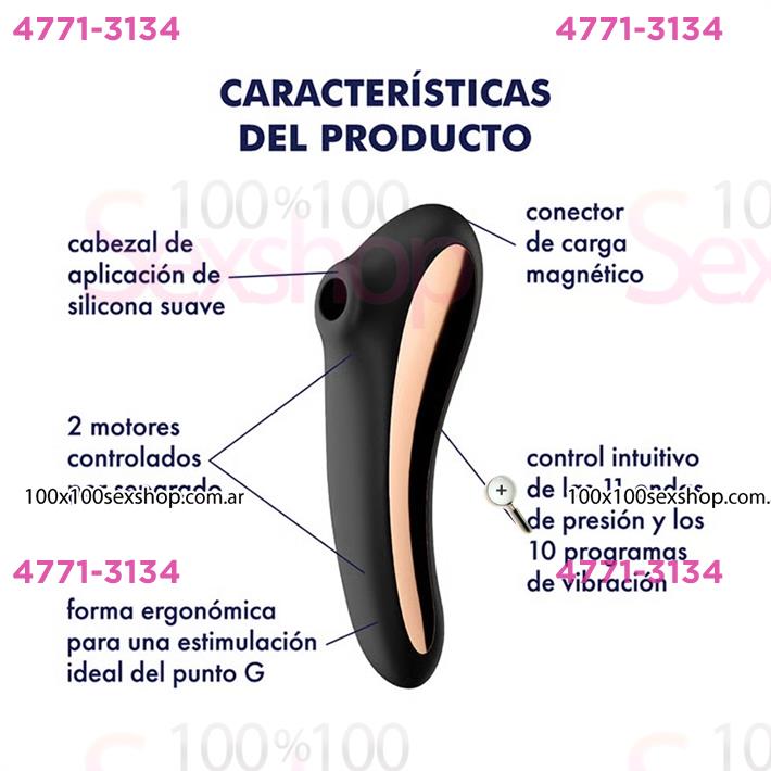 Dual Kiss black Succionador de clitoris con vibrador de punto G