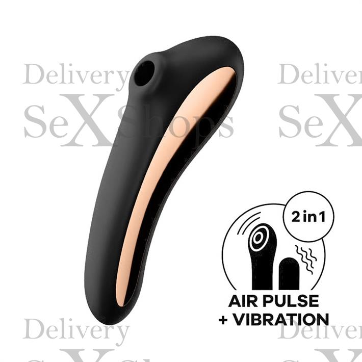 Dual Kiss black Succionador de clitoris con vibrador de punto G