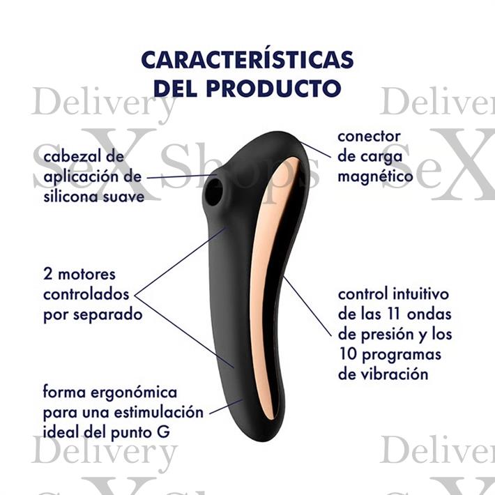 Dual Kiss black Succionador de clitoris con vibrador de punto G