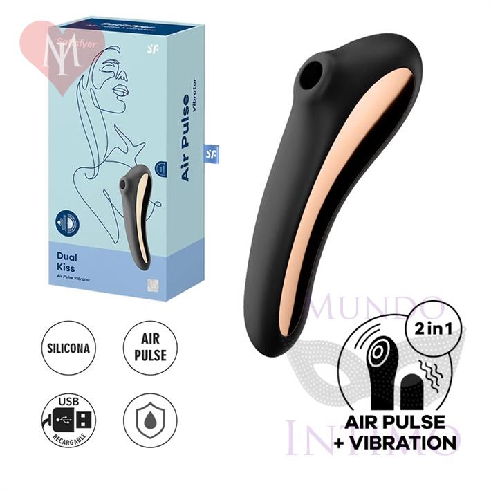 Dual Kiss black Succionador de clitoris con vibrador de punto G 