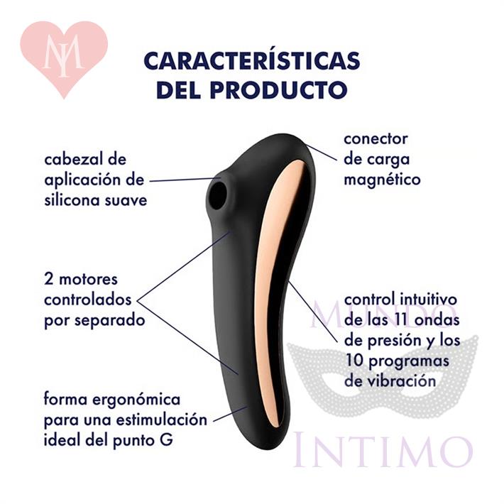 Dual Kiss black Succionador de clitoris con vibrador de punto G