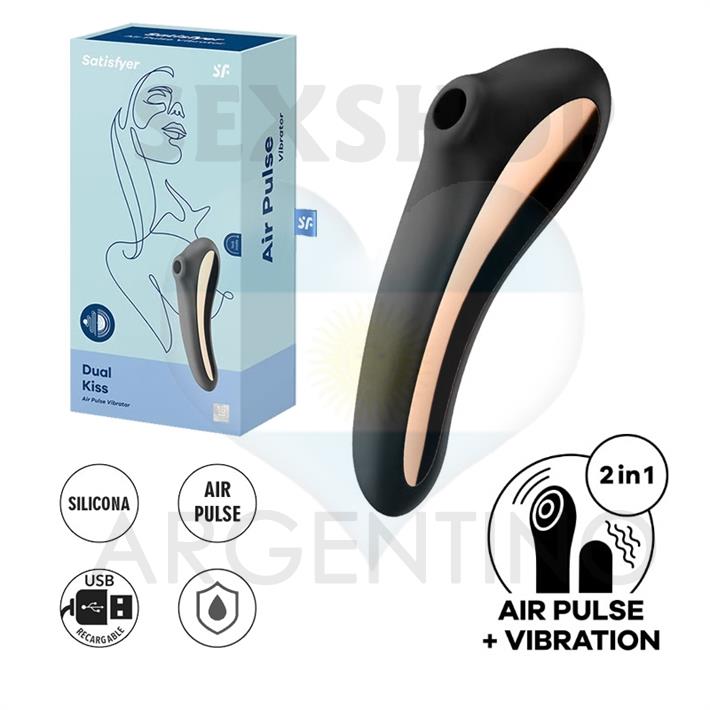 Dual Kiss black Succionador de clitoris con vibrador de punto G