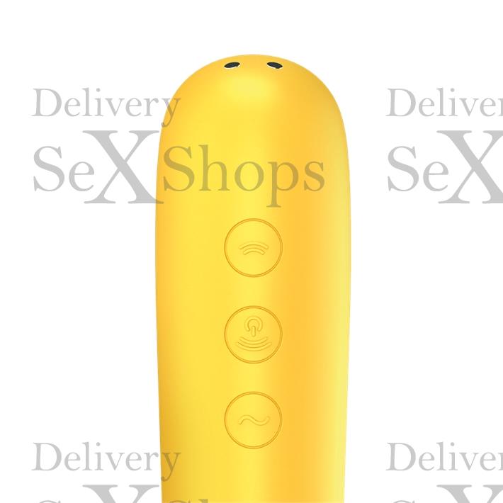 Dual Love Yellow succionador y vibrador con control inalambrico bluetooth