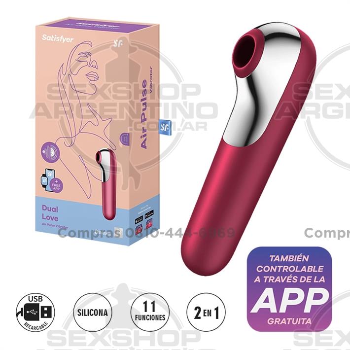  - Dual Love pink vibrador y  succionador con control inalambrico celular