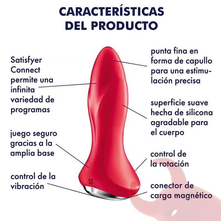 Rotator Plug 1+ Dilatador anal Rotativo con control via APP (Red)