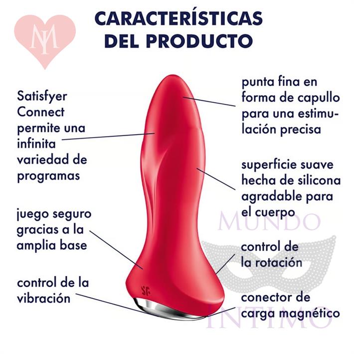 Rotator Plug 1+ Dilatador anal Rotativo con control via APP (Red)