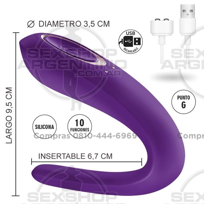  - Partner Doble estimulador para parejas 10 velocidades con carga USB