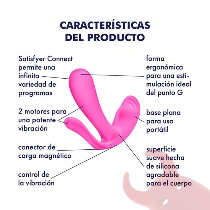 Top Secret+ Connect App Vibrador de varias funciones con USB