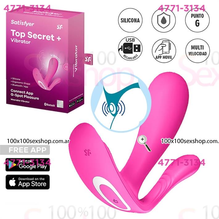 Cód: CA SS-SA-3429 - Top Secret+ Connect App Vibrador de varias funciones con USB - $ 127800