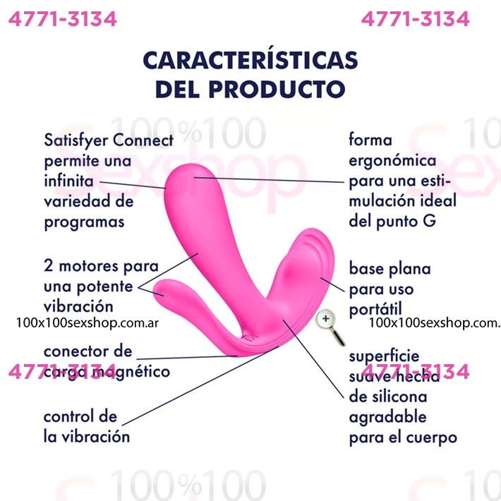Top Secret+ Connect App Vibrador de varias funciones con USB