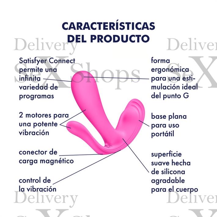Top Secret+ Connect App Vibrador de varias funciones con USB