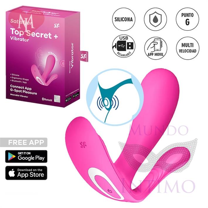 Top Secret+ Connect App Vibrador de varias funciones con USB