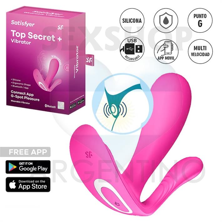 Top Secret+ Connect App Vibrador de varias funciones con USB