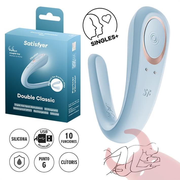  Double Classic estimulador para parejas con carga USB 