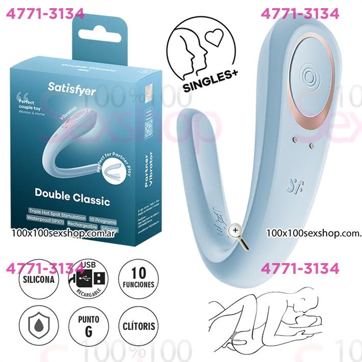 Double Classic estimulador para parejas con carga USB