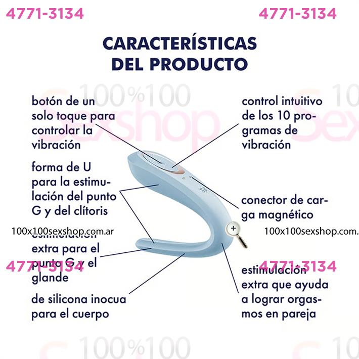 Double Classic estimulador para parejas con carga USB