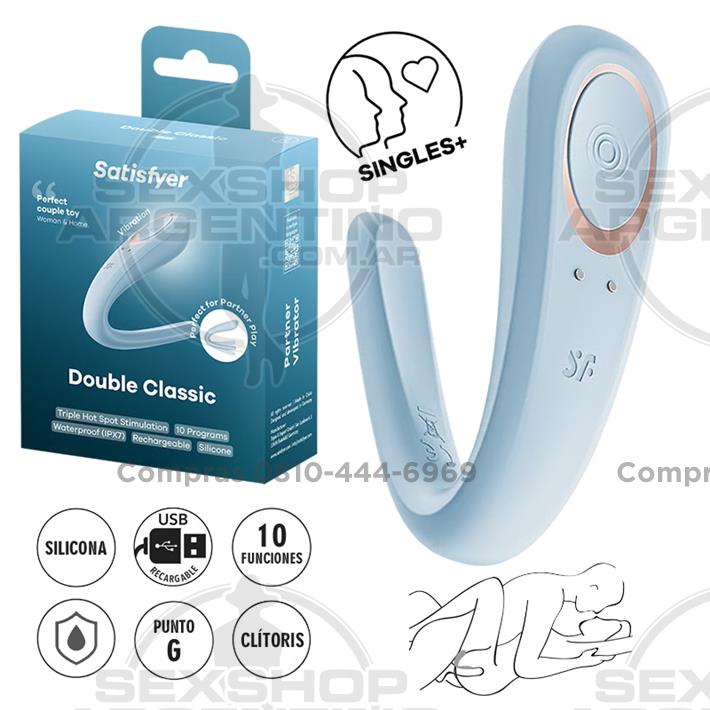 Double Classic estimulador para parejas con carga USB